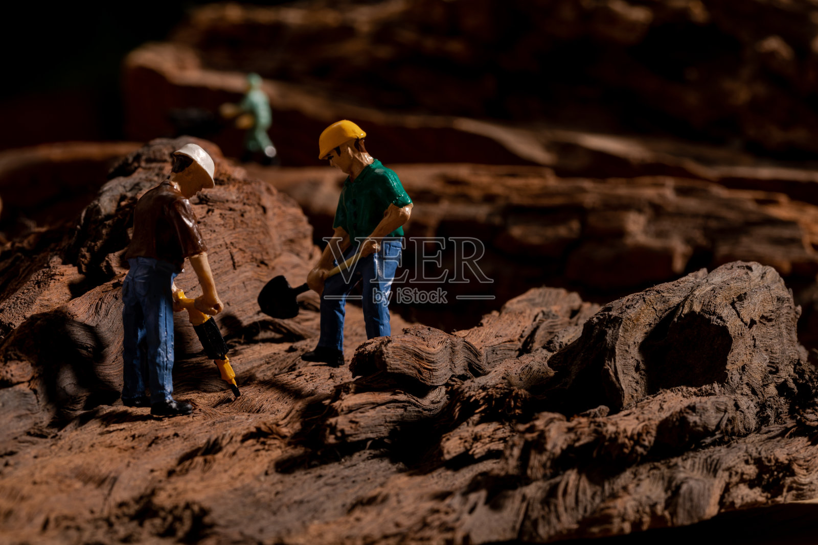 矿工玩具人偶模型照片摄影图片