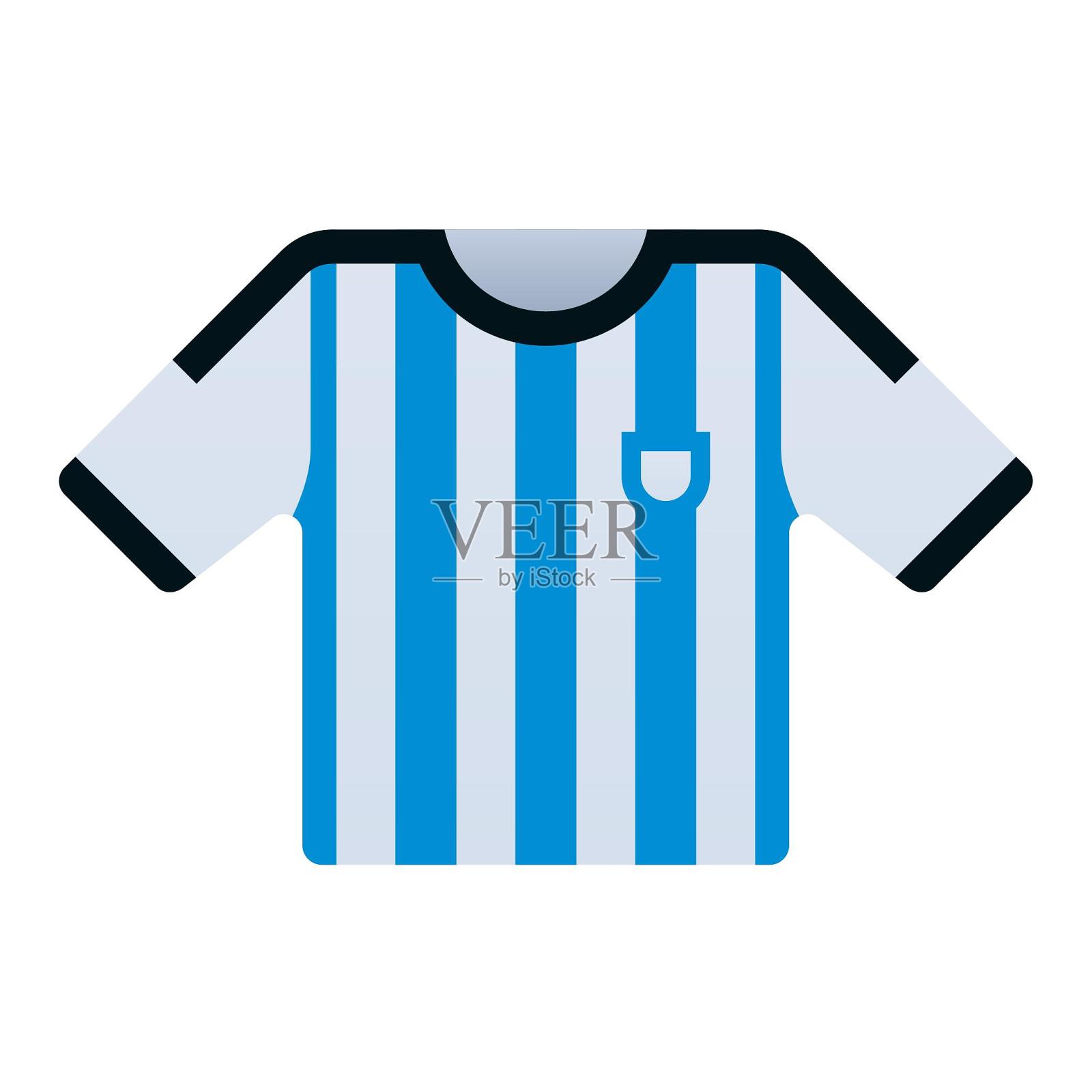 手绘足球阿根廷队球衣球服上衣卡通设计元素图片