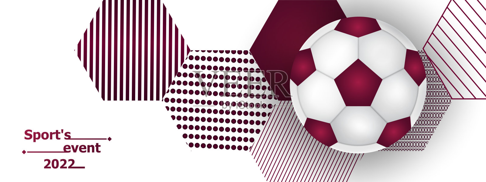 2022年体育赛事。卡塔尔说明足球插画图片素材