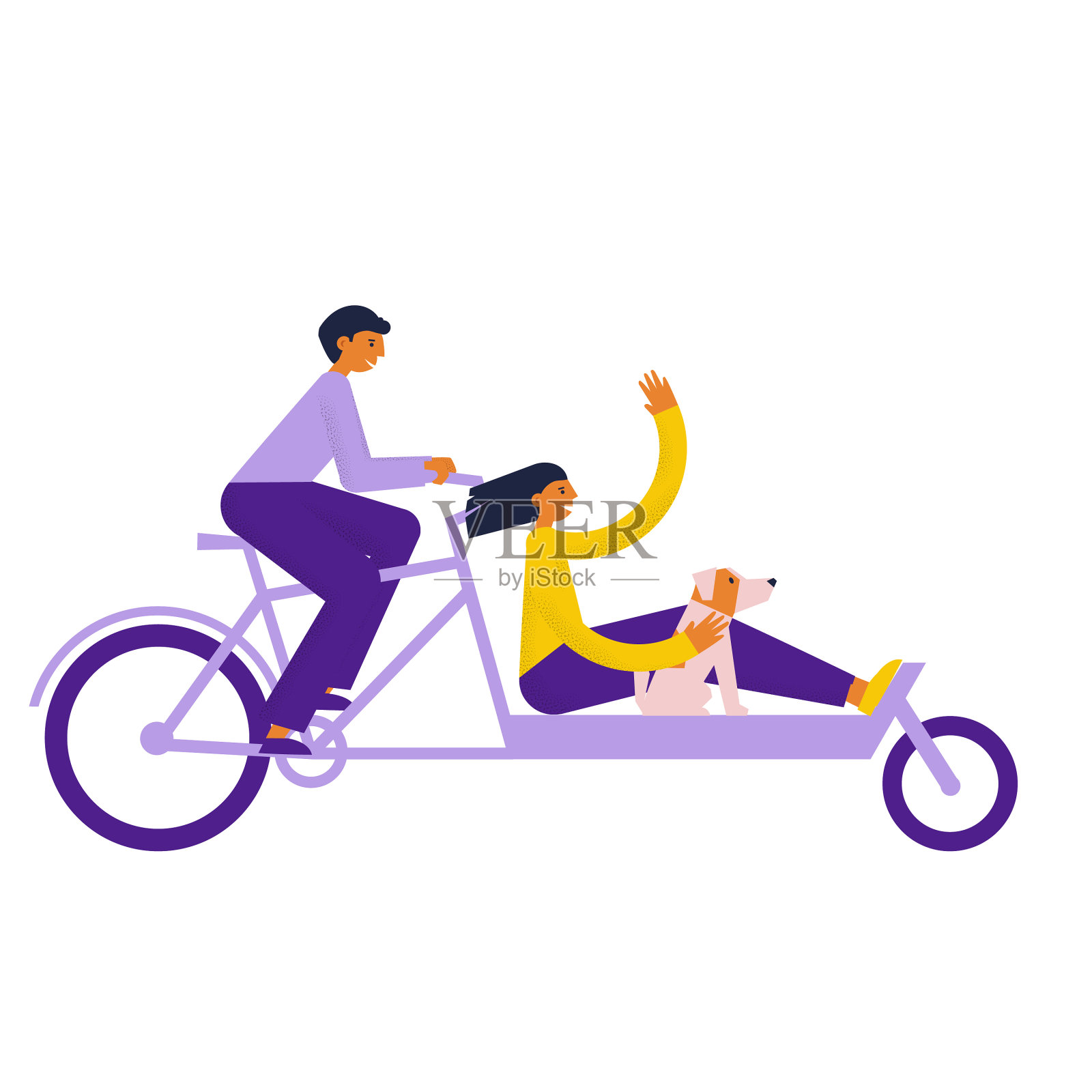 女性和男性骑自行车。平面三维等距矢量图插画图片素材_ID:159811288-Veer图库