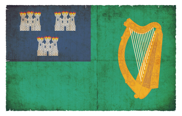 爱尔兰都柏林市的垃圾旗图片下载