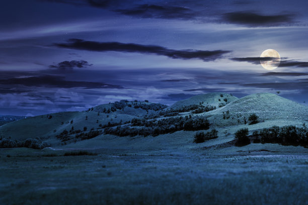 草原夜色美唯美意境图片