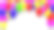 彩色气球水平背景。由光滑的氦气球组成的拱形，白色背景上留有文字空间。素材图片