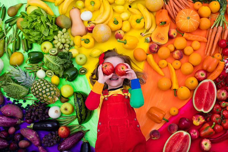 健康的水果和蔬菜营养的孩子图片下载