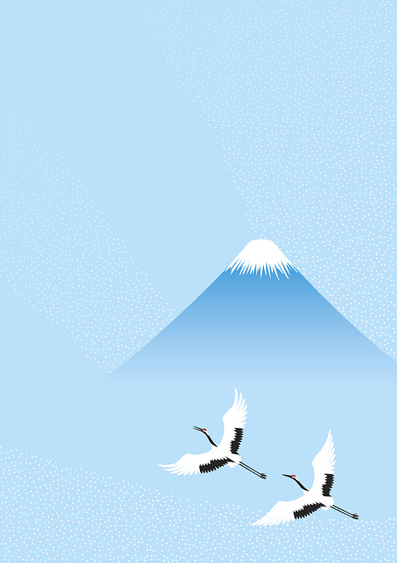 富士山和起重机。日本的风景。图片下载