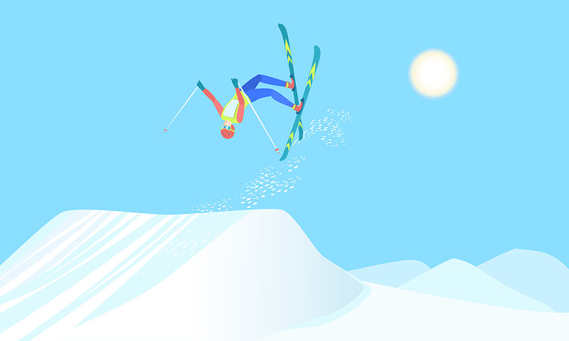 自由式滑雪。图片素材